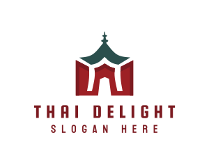 Thailand - Asian Temple Letter W logo design