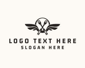 Garage - Mechanic Tool Wings logo design