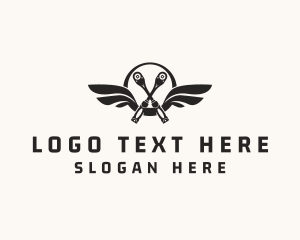 Repairman - Mechanic Tool Wings logo design