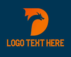 Fantasy - Orange Dragon Gaming Letter D logo design