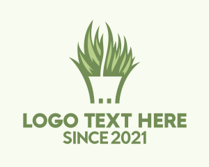 Mowing - Green Grass Lawn Care logo design