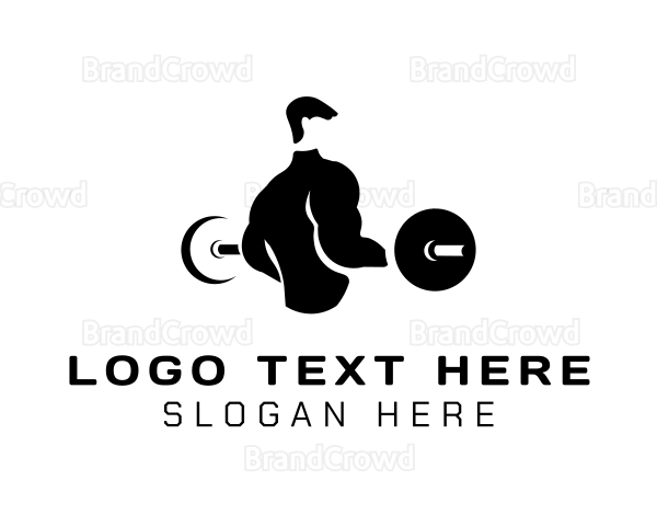 Fitness Weightlifting Muscle Man Logo