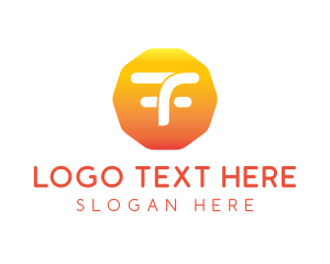 Sun Monogram Letter TF Logo