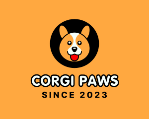 Cute Corgi Dog logo design