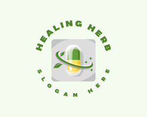 Medicine Pill Leaf logo design