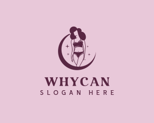 Moon Woman Fashion Logo