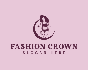 Moon Woman Fashion logo design