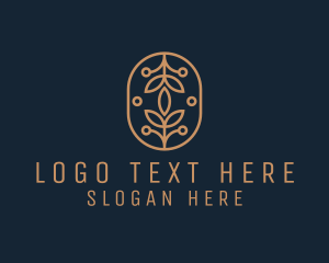 Floral Monoline Badge logo design