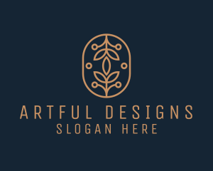 Floral Monoline Badge logo design