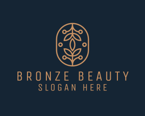 Bronze - Floral Monoline Badge logo design