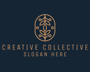 Floral Monoline Badge logo design