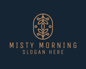 Floral Monoline Badge logo design