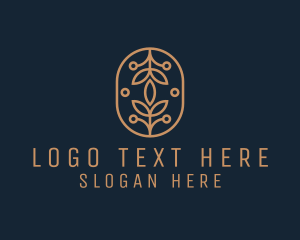 Teahouse - Floral Monoline Badge logo design