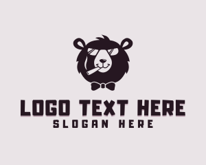 Bear - Cigar Bear Sunglass Bowtie logo design