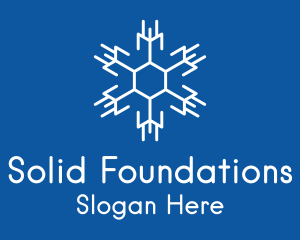 Hexagon Winter Snowflake  Logo