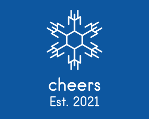 Snow - Hexagon Winter Snowflake logo design