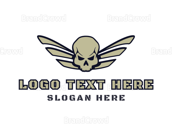 Skull Wing Tattoo Gaming Logo