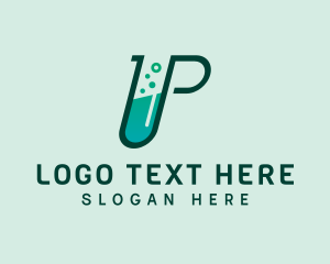 Experiment - Chemistry Tube Letter P logo design