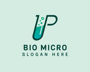 Microbiology - Chemistry Tube Letter P logo design