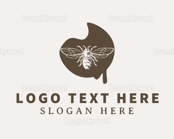 Brown Honey Bee Logo