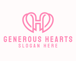 Philanthropy - Cute Heart Letter H logo design