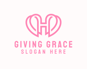 Philanthropy - Cute Heart Letter H logo design