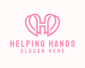Volunteering - Cute Heart Letter H logo design