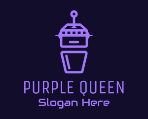 Purple Joystick Robot logo design