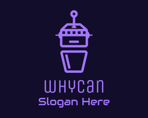 Game Stream - Purple Joystick Robot logo design
