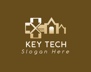 Gold House Key logo design