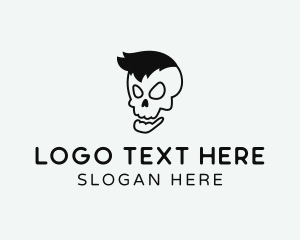 Sketchy - Punk Skull Hair logo design