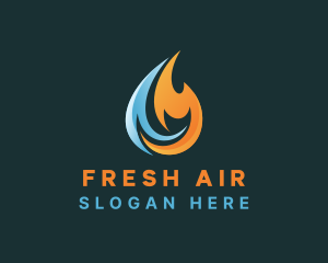 Heat Flame Cooling logo design