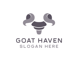 Minimalist Goat Horn logo design