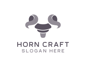 Minimalist Goat Horn logo design