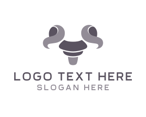 Horns - Minimalist Goat Horn logo design