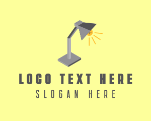 Office Supply - 3D Isometric Desk Lamp logo design