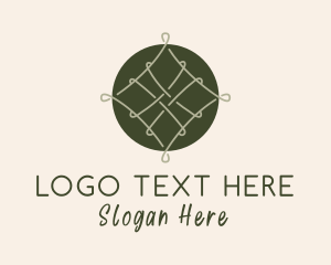 Weaving - Green Woven Thread logo design