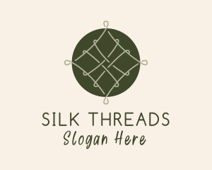 Weaving - Green Woven Thread logo design