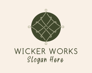 Wicker - Green Woven Thread logo design