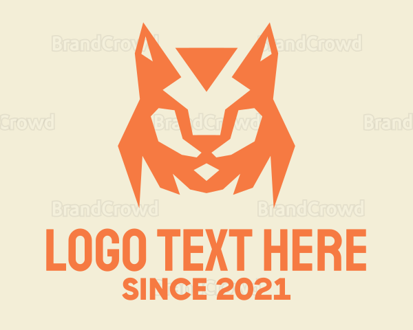 Orange Bobcat Mascot Logo