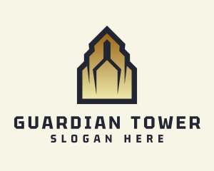 Gold Skyscraper Building logo design