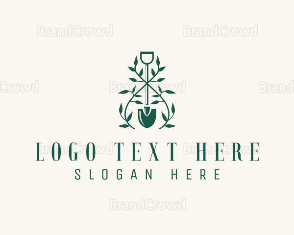 Plant Shovel Landscaping Logo