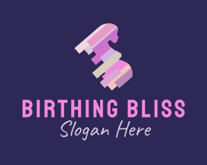 Midwife - Colorful Pregnant Woman logo design