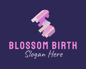 Obstetrics - Colorful Pregnant Woman logo design