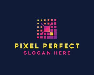 Cyber Technology Pixel  logo design