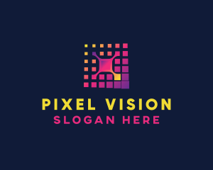 Cyber Technology Pixel  logo design