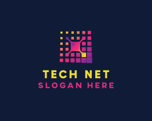 Net - Technology Pixel Network logo design
