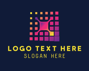 System - Technology Pixel Network logo design