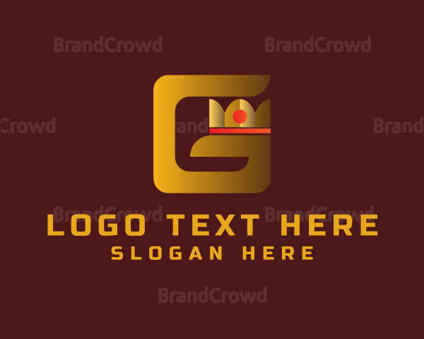 Letter G Gold Crown Logo