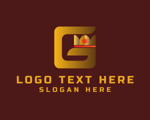 Leader - Letter G Gold Crown logo design